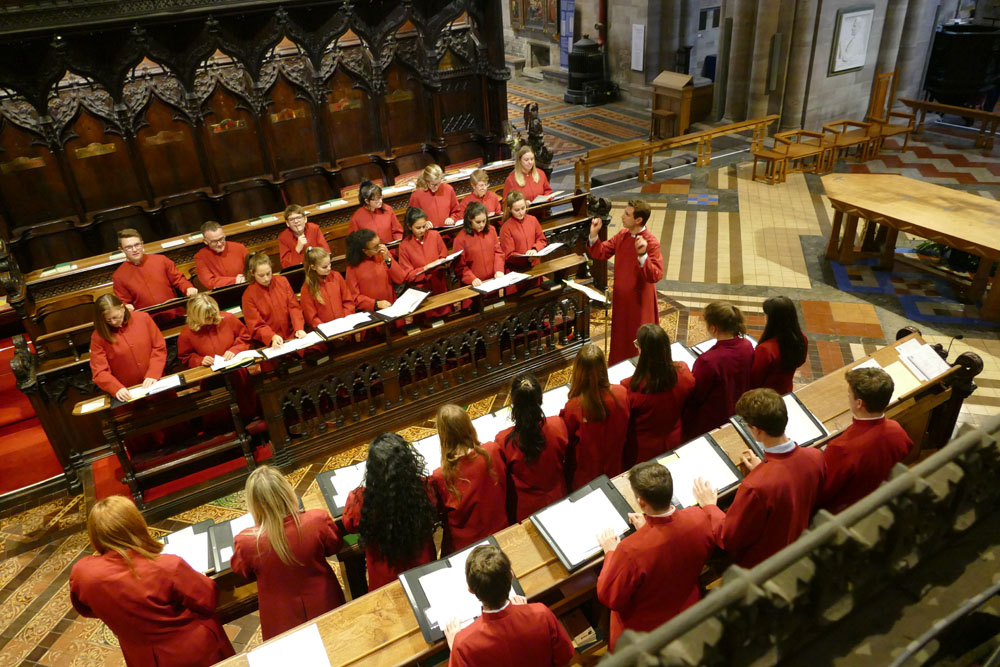 Chamber Choir sing Evensong at Hereford Cathedral, 12th October 2016